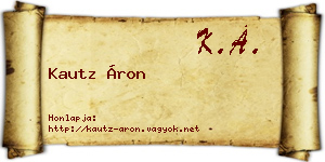 Kautz Áron névjegykártya